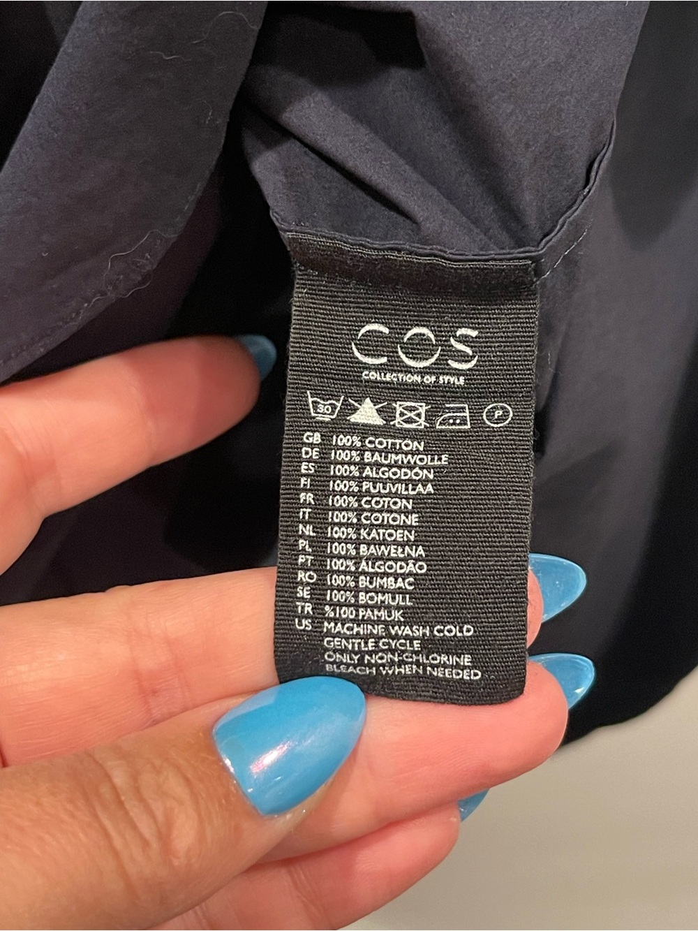 COS oversized navy shift dress Size 8 - Picture 7 of 9